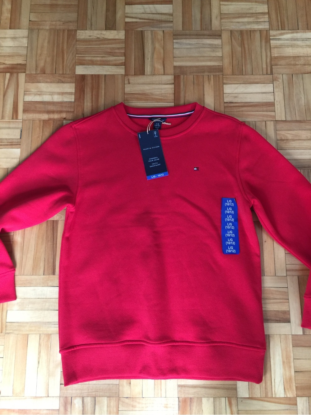 Boys Tommy Hilfiger Men's Bright Red Crewneck Sweatshirt